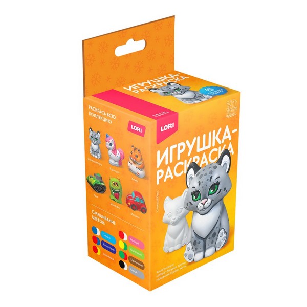 Набор для детского творчества: игрушка-раскраска 3D Art "Снежный барс", LORI Ир-035