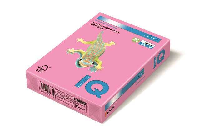 Бумага д/ксер. цветная "IQ COLOR" neon  фА4, 80г/м2, 100л., розовый неон NEOPI