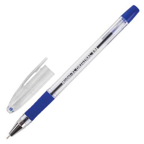 Ручка шариковая масляная с грипом BRAUBERG "Model-XL" ORIGINAL, СИНЯЯ, узел 0,7 мм, линия письма 0,35 мм 143242