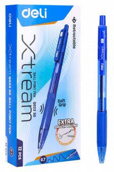Ручка шар. авт."X-tream" синий 0.7мм, корпус прозрачный/синий EQ02330
