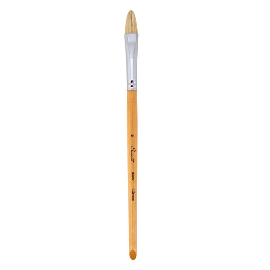 Кисть щетина "Sonnet" овальная №6 (12мм), короткая ручка, покрытая лаком, ЗХК 240331/6