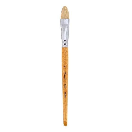 Кисть щетина "Sonnet" овальная №8 (15мм), короткая ручка, покрытая лаком, ЗХК 240331/8