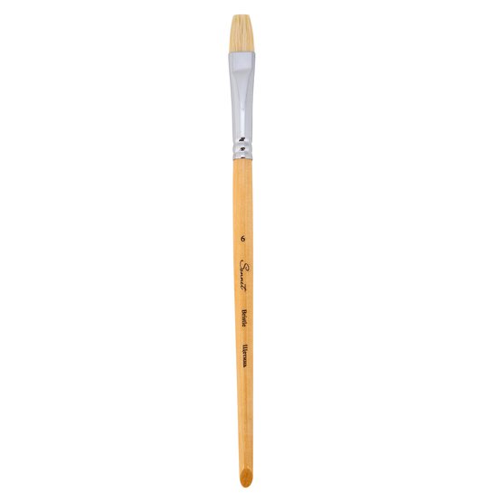 Кисть щетина "Sonnet" плоская №6 (12мм), короткая ручка, покрытая лаком, ЗХК 240321/6