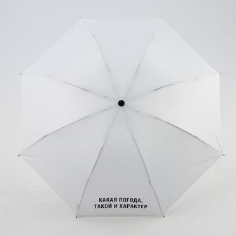 Зонт механический "Какая погода, такой и характер", цвет белый, 8 спиц   7560549 