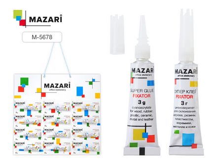 Клей секундный Супер Mazari Fixator 3гр + M-5678