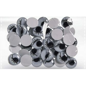 Глазки декоративные "deVENTE" с ресничками, пластиковые, самоклеящиеся, d=20 мм, 20 шт в пластиковом пакете с блистерным подвесом, черные 8001135