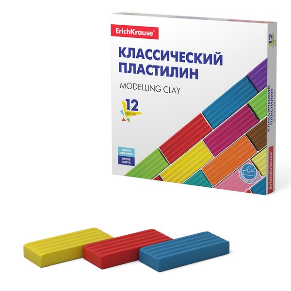 Пластилин 12 цв., 192г, "Basic" в коробке,  ErichKrause 50558
