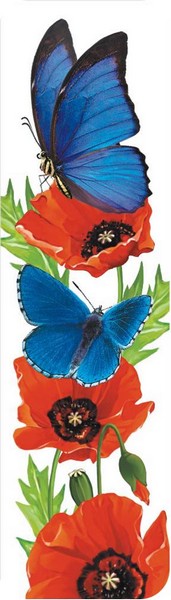 Закладка "Бабочки", глиттер ЗГ-1922