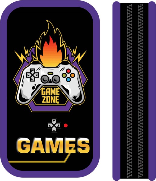 Пенал двухстворчатый большой тканевый торец 190*105 "GAME ZONE", Пчелка ПО-090