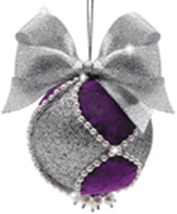 Набор для творчества: Новогодний шар из фоамирана серебрено-сиреневый ШФ-42