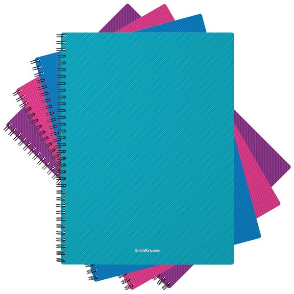 Тетрадь фА4 80л. кл., на спирали с пластиковой обложкой "Glance Vivid" ассорти, ErichKrause  53145