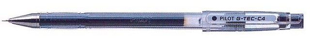 Ручка гел. PILOT ультра тонко-пишущая ручка, 0.4 мм (толщина линии 0,2 мм), черный,  прозрачный корпус (12/144) BL-GС4-Вчер