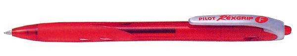 Ручка шариковая автоматическая PILOT "RexGrip" красная, корпус прозрачный с фигурным резиновым грипом, чернила на масляной основе BPRG-10R-Fкрас
