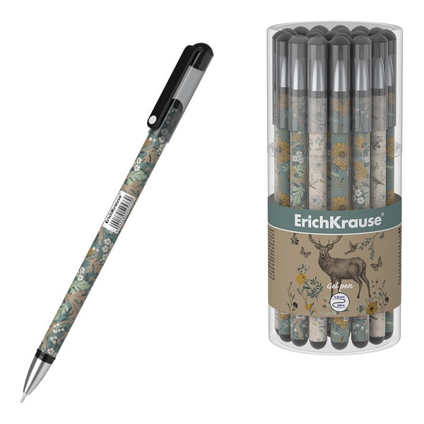 Ручка гелевая ErichKrause Natural Life Stick, черная  54533