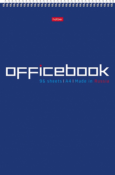 Блокнот на спирали фА4 96л., кл.,  "OFFICE" жесткая подложка, Хатбер (4/20) 96Б4В1сп_28090