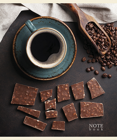 Тетрадь 96л. кл., обл. мелов, "Чай&Кофе" стандарт 4+0+Твин лак , ПЗБФ (5/30) 027698