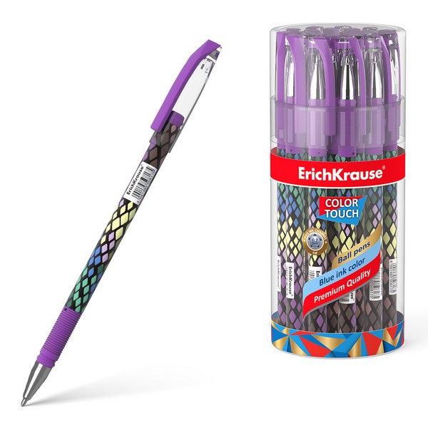 Ручка шар. ErichKrause ColorTouch® Purple Python, синяя, 0.7мм  50743