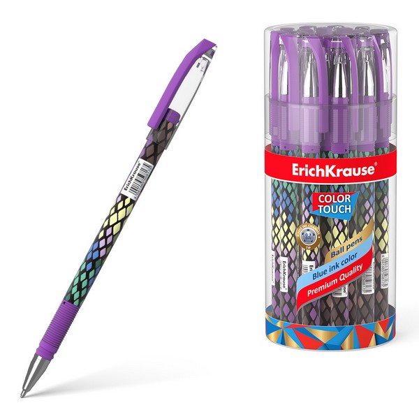 Ручка шариковая ErichKrause ColorTouch® Purple Python, синяя, 0.7мм  50743