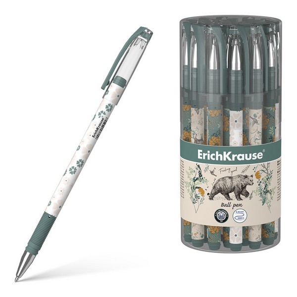 Ручка шариковая ErichKrause Natural Life Stick, синяя, 0.7мм  54524