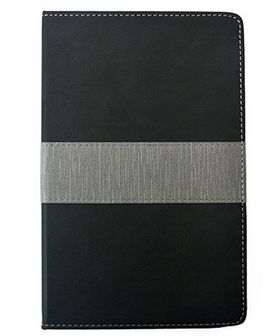 Записная книжка фА5, 80л., лин., тв. перепл., кожзам, серый С9045-02