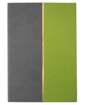 Записная книжка фА5, 80л., лин., тв. перепл., кожзам, серый/зеленый С9047-03