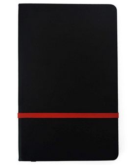 Записная книжка фА5, 80л., лин., тв. перепл., кожзам, чёрный/красный С9049-01