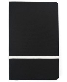 Записная книжка фА5, 80л., лин., тв. перепл., кожзам, чёрный/белый С9049-03