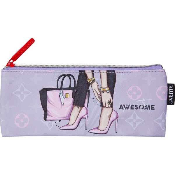 Пенал - косметичка "deVENTE. Fashion" 21,5x9x1 см, плоский, на молнии, фактурная искусственная кожа, с подкладом 7024321