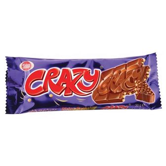 Вафли "Crazy" молочный шоколад с какао начинкой и воздушным рисом 30гр (24) 