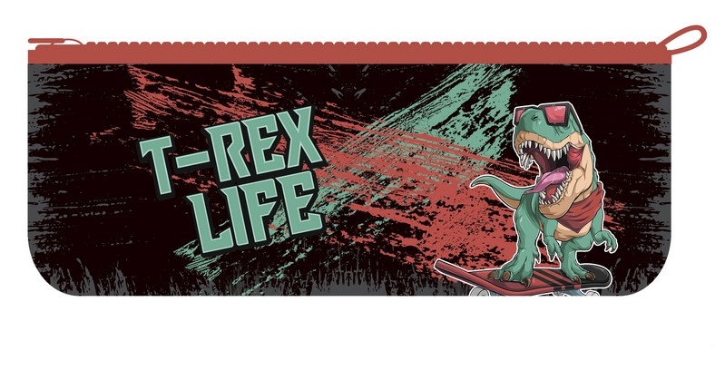 Пенал - косметичка на молнии малый, печать на ткани 195*70, "T-REX", Пчелка К-2