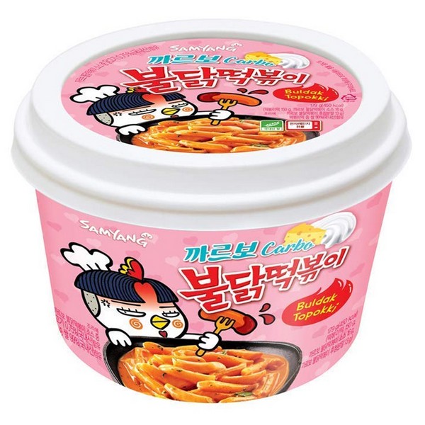 Рисовые клецки Samyang топпоки острые со вкусом курицы в соусе карбонара и бульдак 179 гр (16) 02058 02058