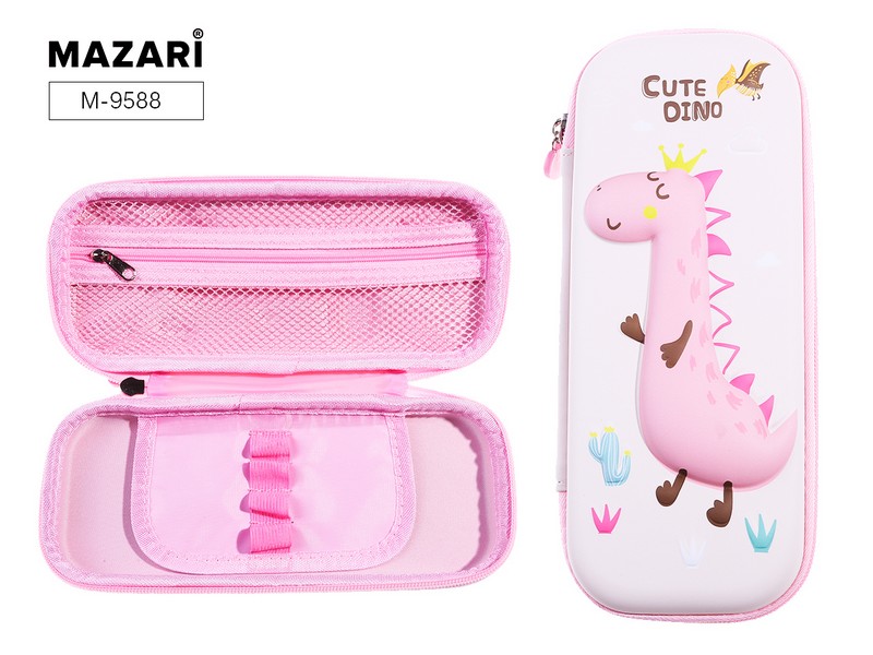 Пенал CUTE DINO, 22х9х5 см, на молнии, ЕВА, картонная коробка M-9588