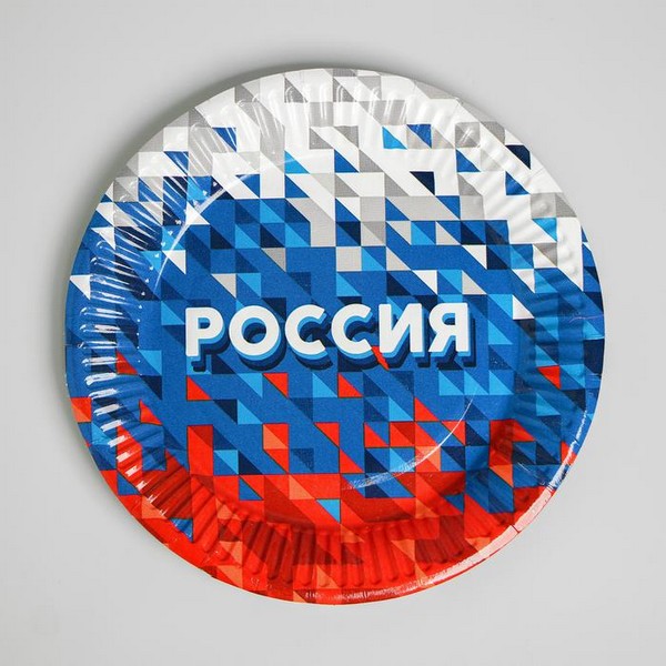 Тарелка бумажная "Россия" 4822330 4822330    