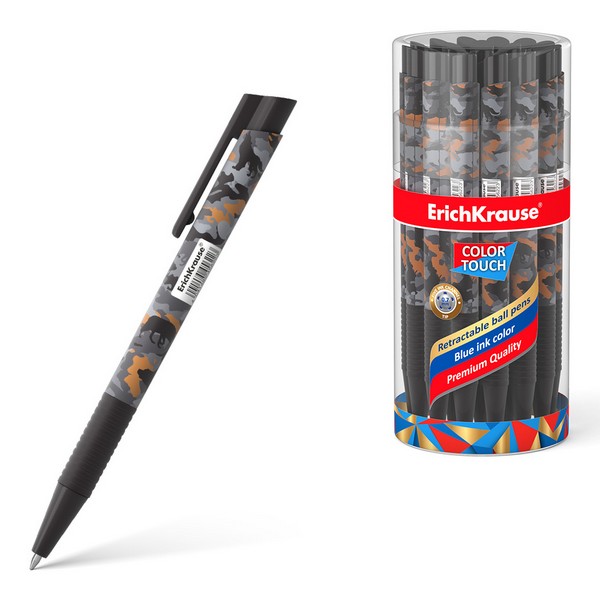 Ручка шариковая автоматическая ErichKrause ColorTouch® Rough Native синяя  48782