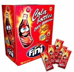 Жвачка FINI "Кола бутылочка" с начинкой: кола лимон лайм 6гр