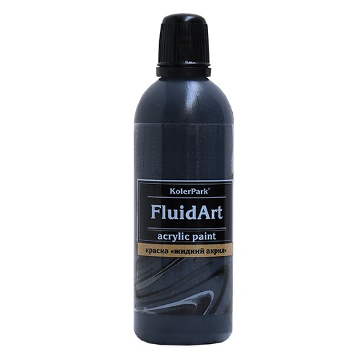Краска декоративная Fluid Art (жидкий акрил) "KolerPark" 80 мл, черный (Без характеристики ЛКМ_ГП) KР.301-0,08