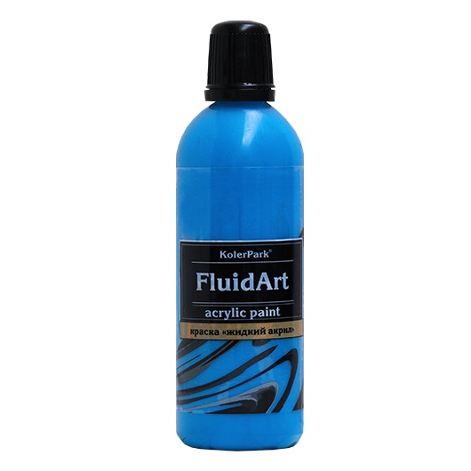 Краска декоративная Fluid Art (жидкий акрил) "KolerPark" 80 мл, голубой (Без характеристики ЛКМ_ГП) KР.302-0,08