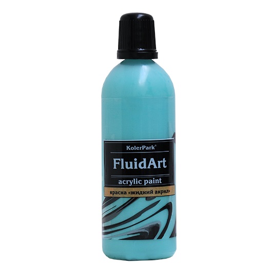 Краска декоративная Fluid Art (жидкий акрил) "KolerPark" 80 мл, бирюзовый (Без характеристики ЛКМ_ГП) KР.306-0,08