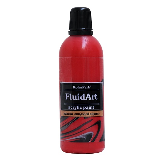 Краска декоративная Fluid Art (жидкий акрил) "KolerPark" 80 мл, красный (Без характеристики ЛКМ_ГП) KР.310-0,08