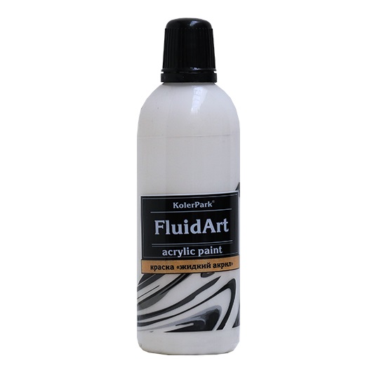 Краска декоративная Fluid Art (жидкий акрил) "KolerPark" 80 мл, молочный (Без характеристики ЛКМ_ГП) KР.315-0,08