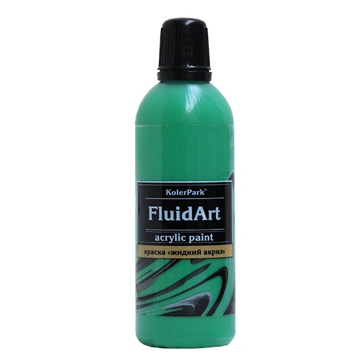 Краска декоративная Fluid Art (жидкий акрил) "KolerPark" 80 мл, зеленый (Без характеристики ЛКМ_ГП) KР.316-0,08