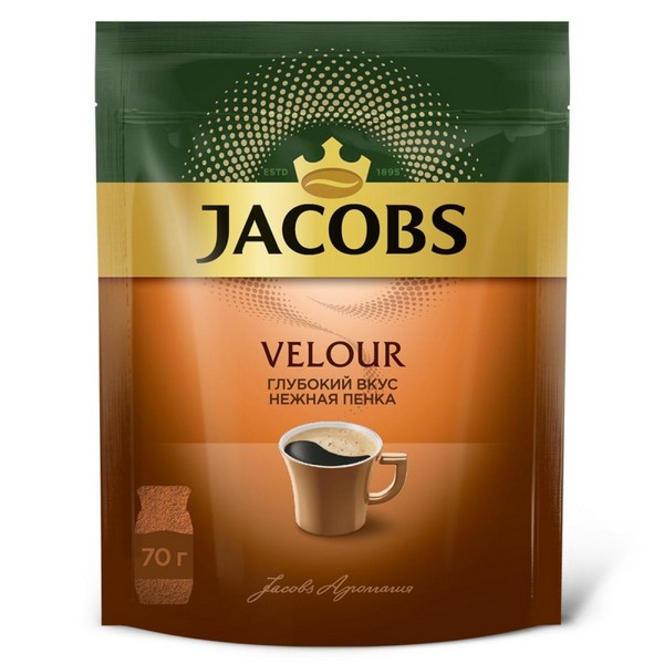 Кофе Jacobs Velour Нежная пенка растворимый, 70г 1748017