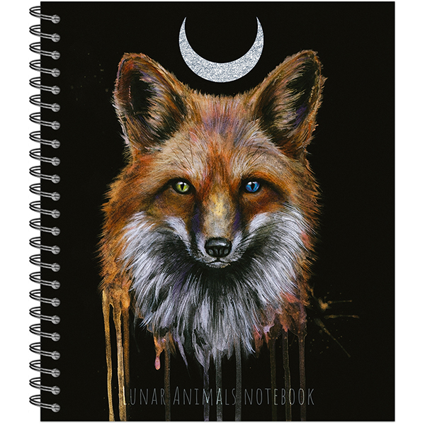 Тетрадь 96л. кл., на гребне "Lunar dark Animals" обл .мел. картон+ выб. УФ-лак 3312-96