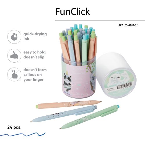 Ручка шариковая  0,7 мм "FunClick. Милота зашкаливает" синяя  20-0297/01