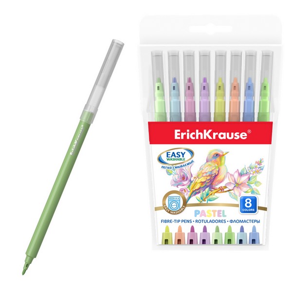 Фломастеры 8цв. "Artberry Easy Washable Pastel", (12/240) 56085