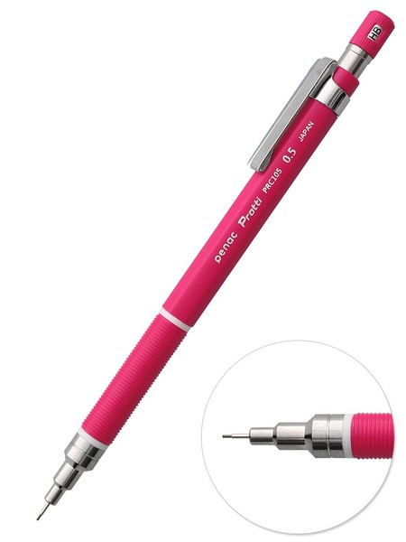 Карандаш мех. Penac Protti PRC 105 HB, малиновый корпус, грифели 0,5мм., блистер картон MP0105-RD-02/B