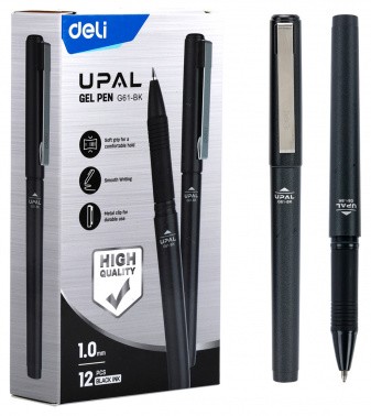 Ручка гелевая Deli Upal 1.0мм, черная (12/144) EG61-BK