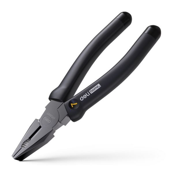 Комбинированные плоскогубцы "Home Series Black" Deli 180мм, эксклюзивный дизайн, рукоятка из высококачественного софттач пластика HT2007