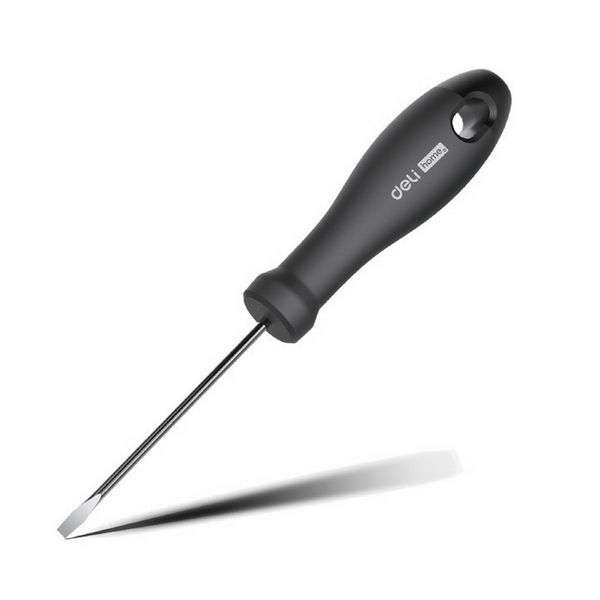 Шлицевая отвёртка "Home Series Black" Deli 3x75мм Эксклюзивный дизайн, рукоятка из высококачественного софттач пластика HT1103