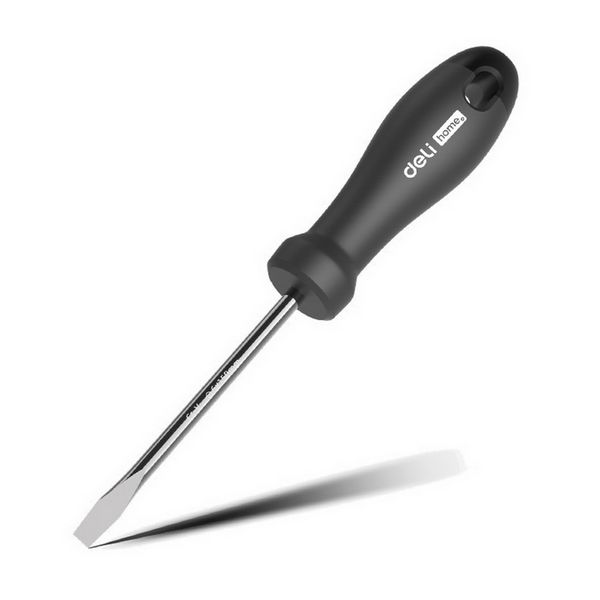 Шлицевая отвёртка "Home Series Black" Deli 6x150мм Эксклюзивный дизайн. Рукоятка из высококачественного софттач пластика HT1106